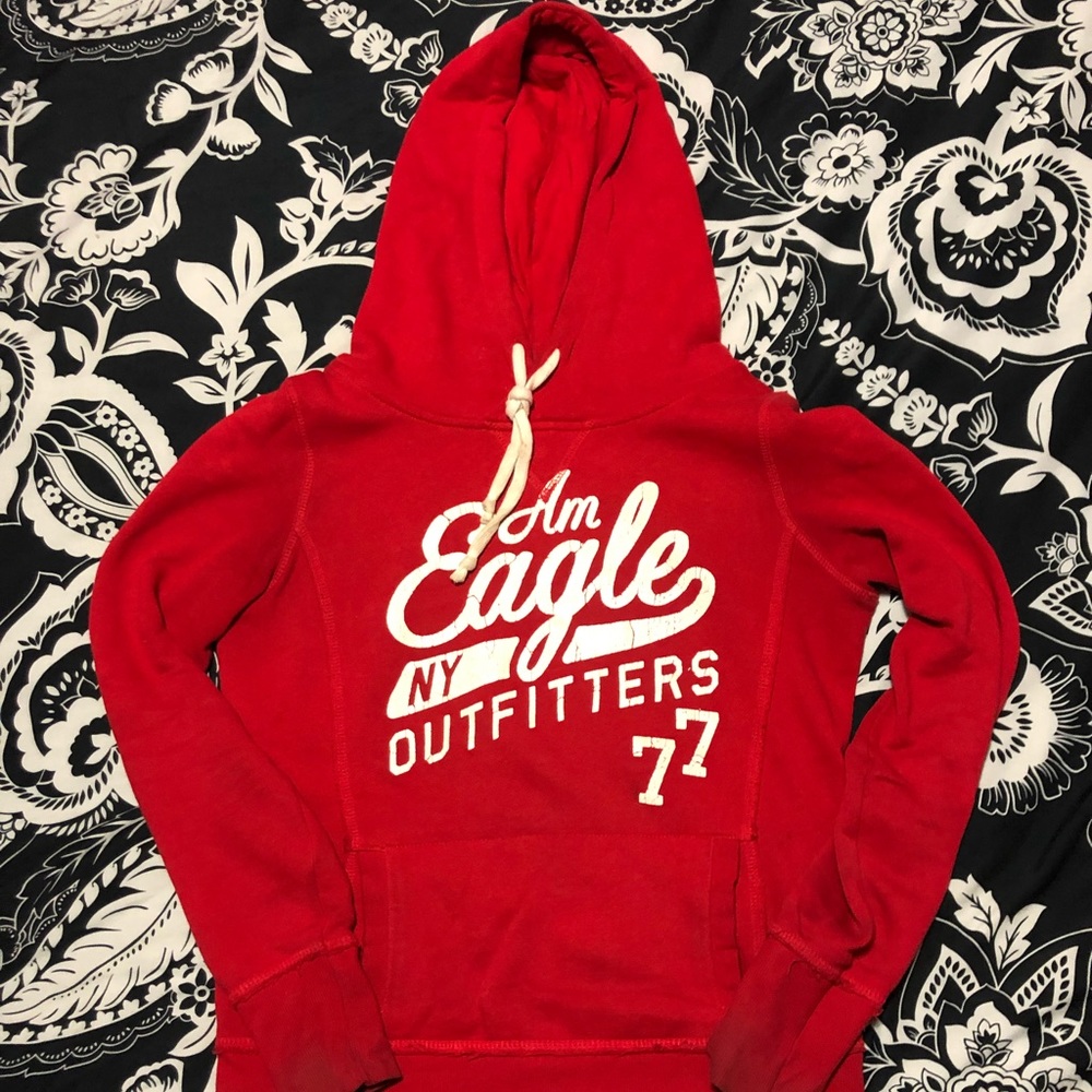 Red American eagle hoodie